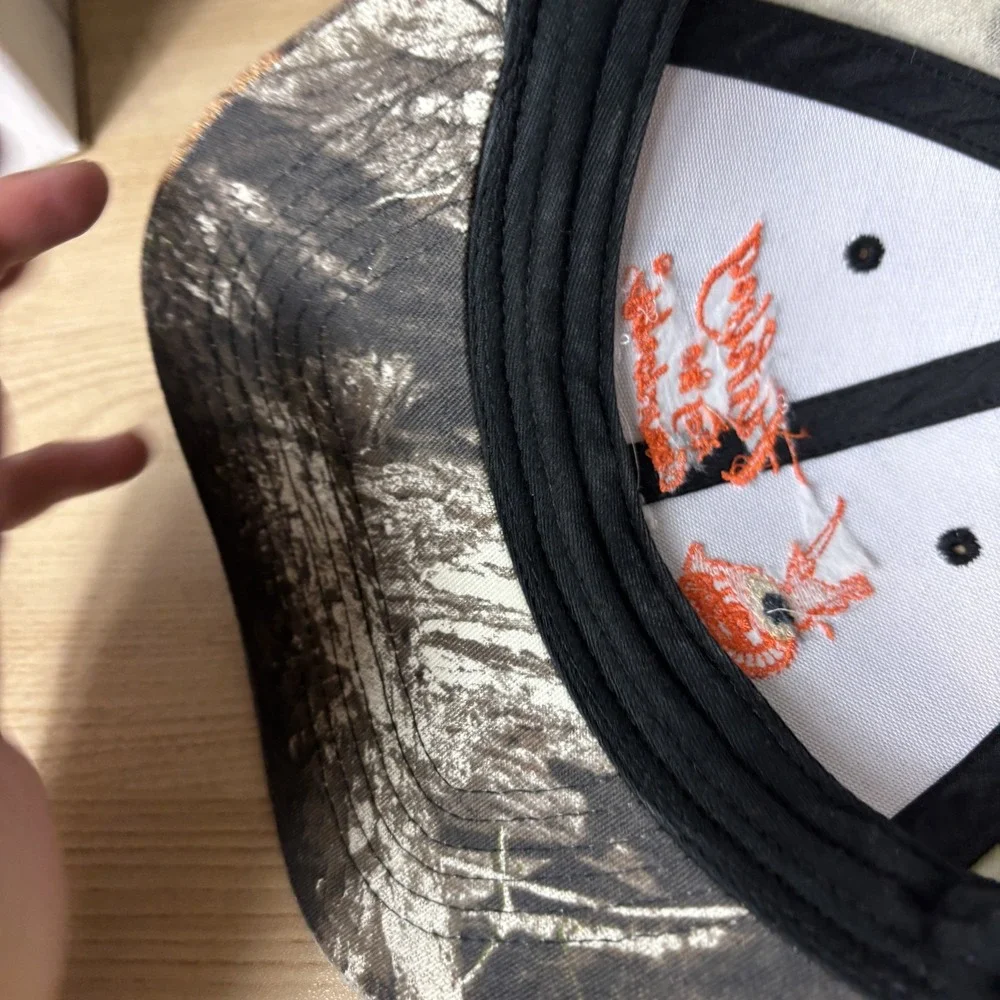Fishing Has No Boundaries Hat Cap Strap Back Camouflage Hayward Chapter Mens Cam